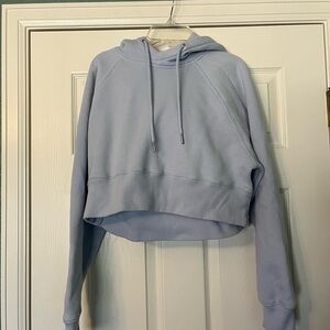 Light Blue Women's Cropped Hoodie